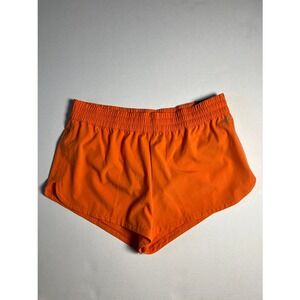DSG Womens Stride Run Shorts Mid Rise Orange Built-in Brief 3 Inch Inseam Size M